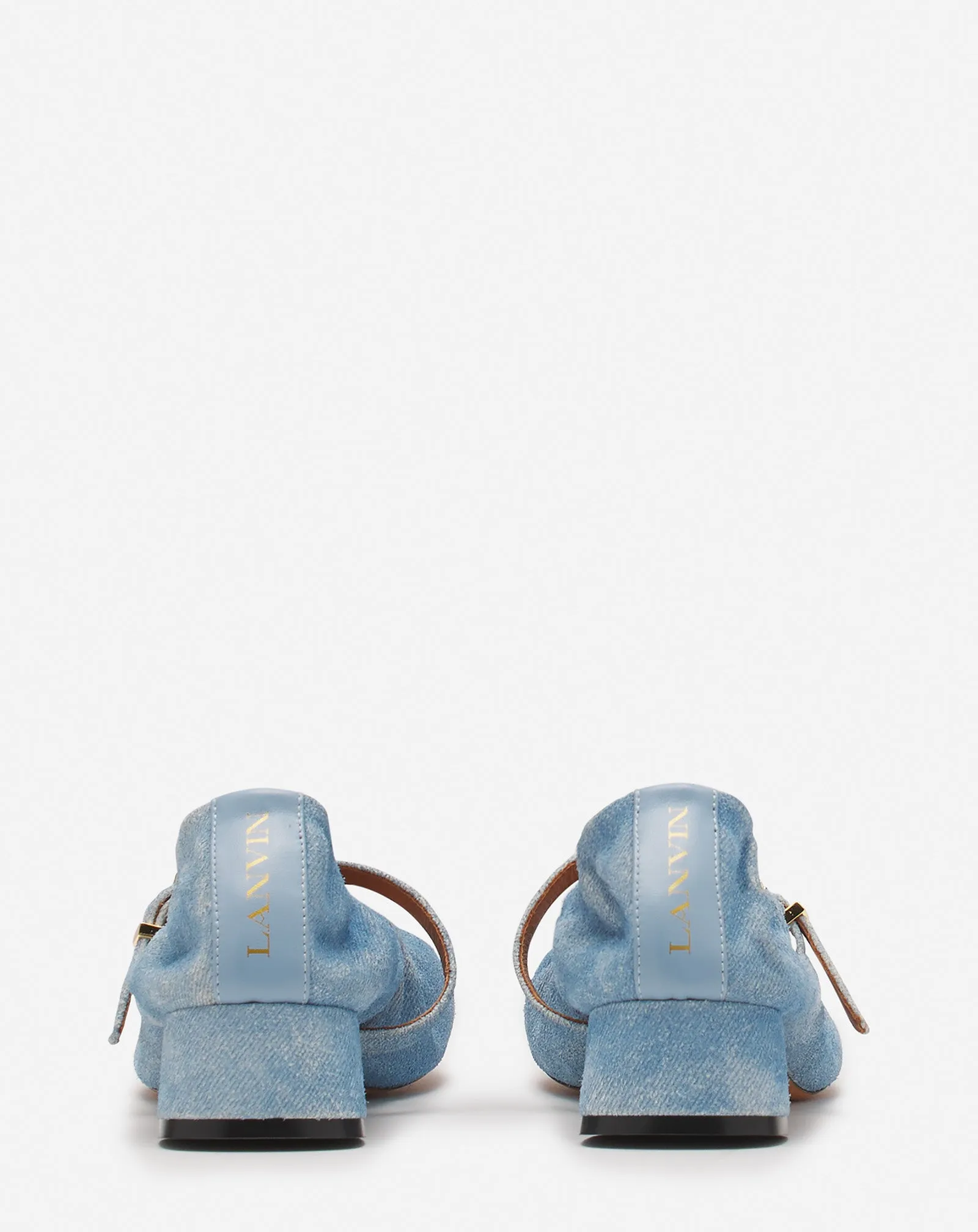 HEELED MARY JANES IN LEATHER WITH A FADED DENIM EFFECT sold by Lanvin product image thumbnail 4
