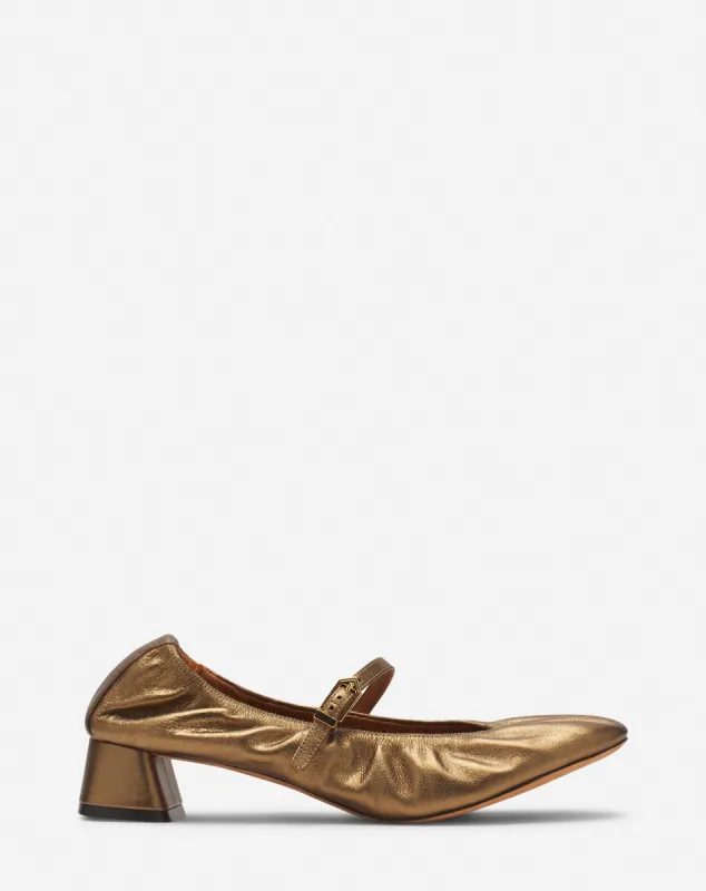 MARY JANES WITH METALLIC LEATHER HEELS sold by Lanvin