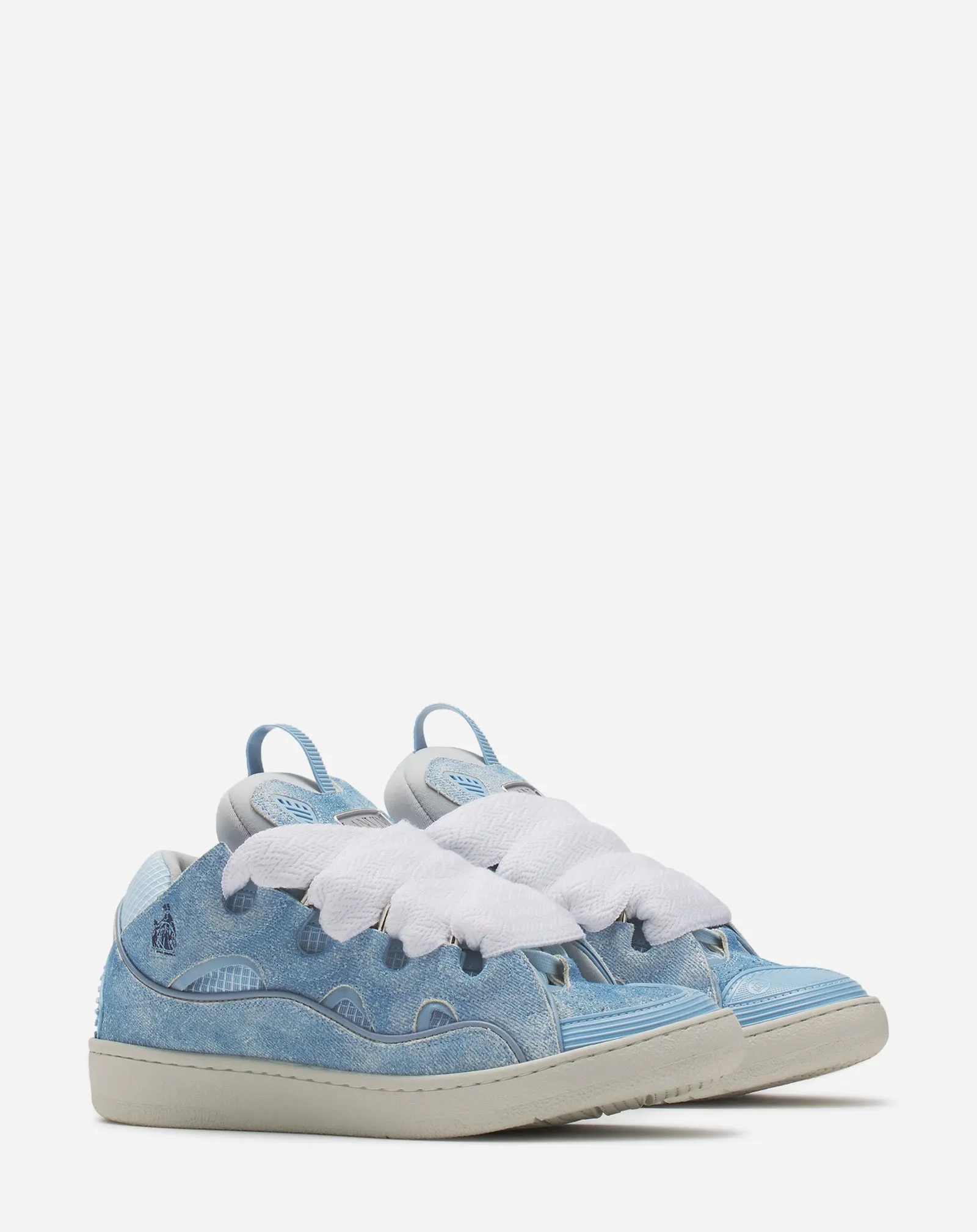 CURB DENIM-EFFECT LEATHER SNEAKERS sold by Lanvin product image thumbnail 2