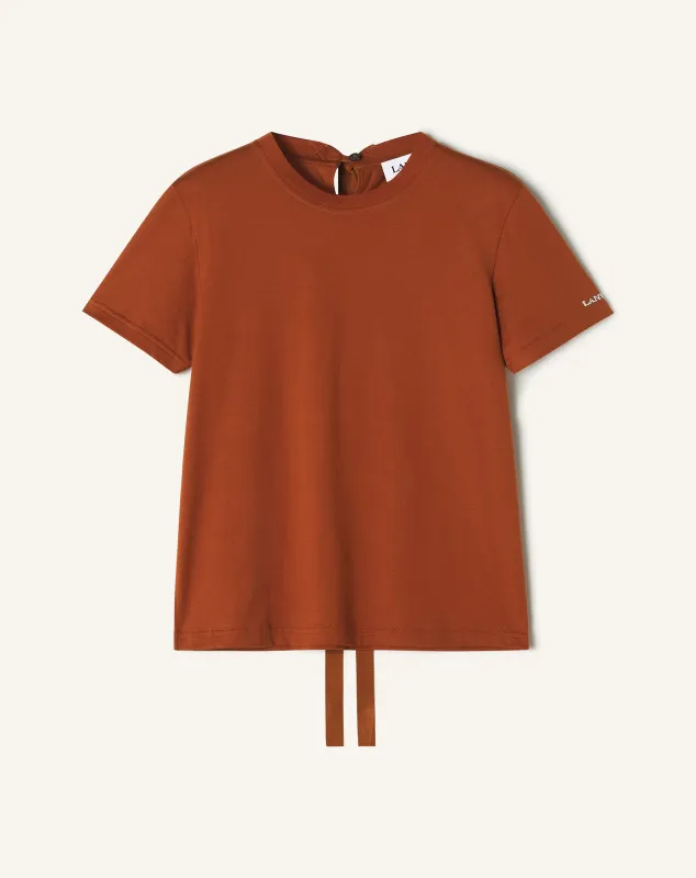 COTTON T-SHIRT WITH RIBBON DETAIL sold by Lanvin