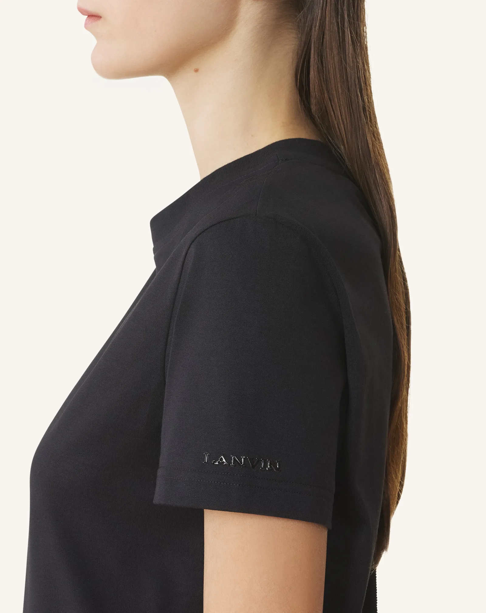 BLACK COTTON T-SHIRT WITH RIBBON DETAIL sold by Lanvin product image thumbnail 5