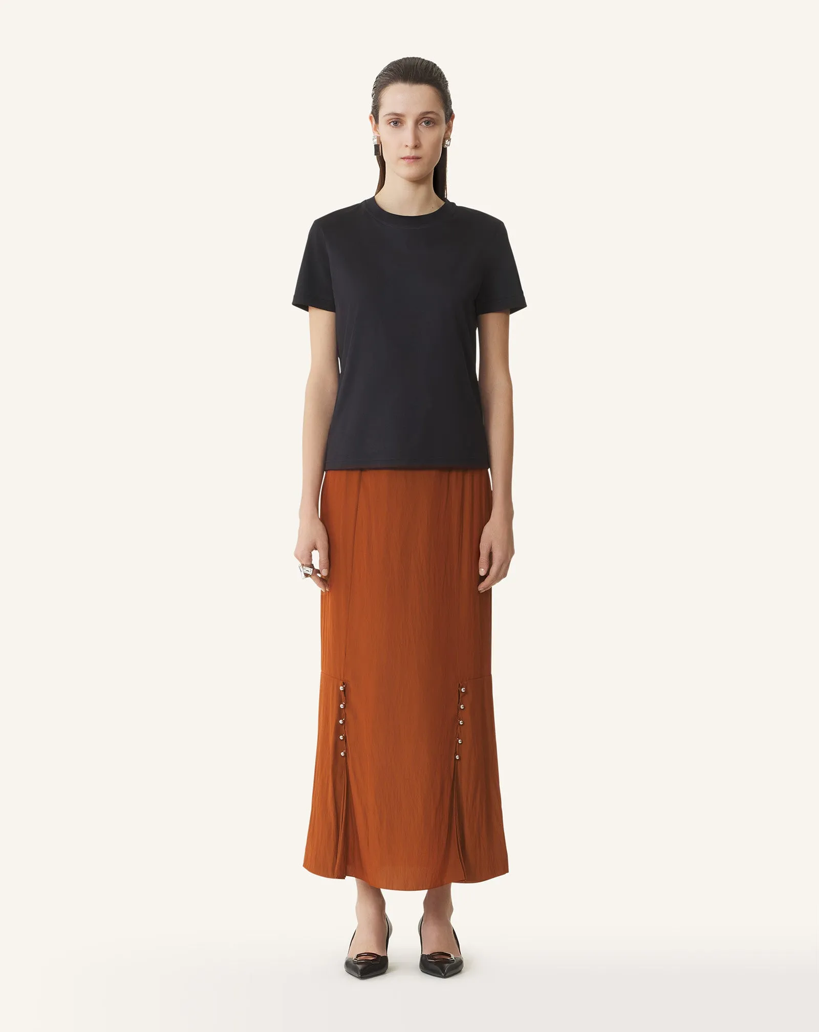 BLACK COTTON T-SHIRT WITH RIBBON DETAIL sold by Lanvin product image thumbnail 2