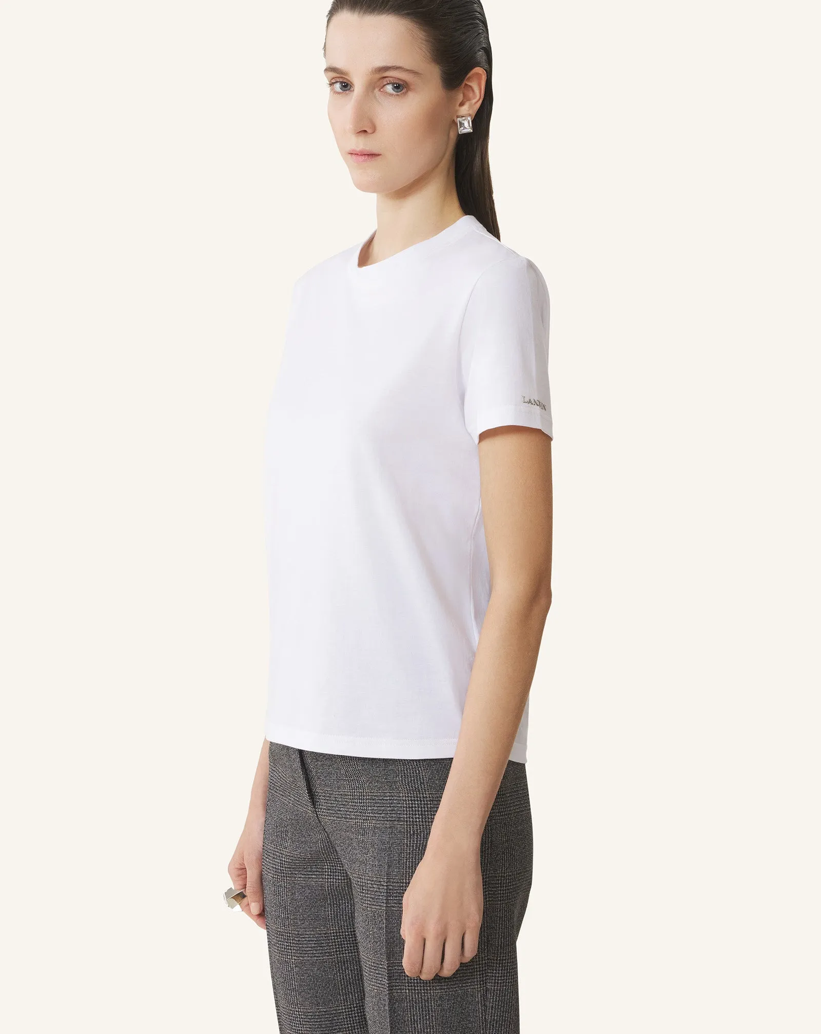WHITE COTTON T-SHIRT WITH RIBBON DETAIL sold by Lanvin product image thumbnail 3