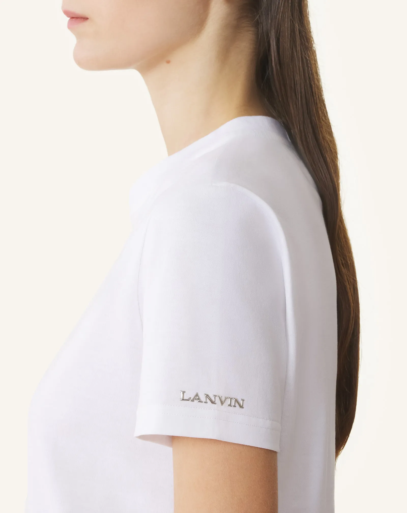 WHITE COTTON T-SHIRT WITH RIBBON DETAIL sold by Lanvin product image thumbnail 5