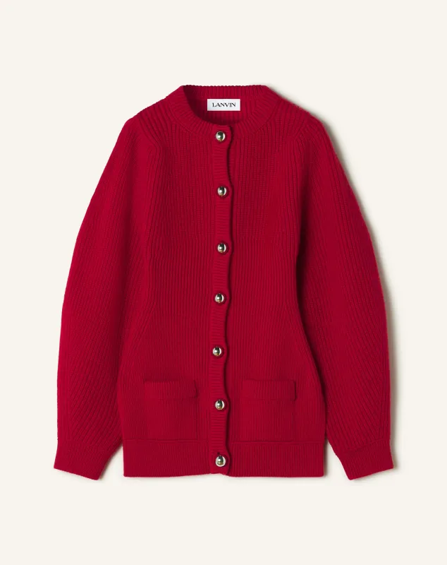 WOOL RIBBED CARDIGAN sold by Lanvin