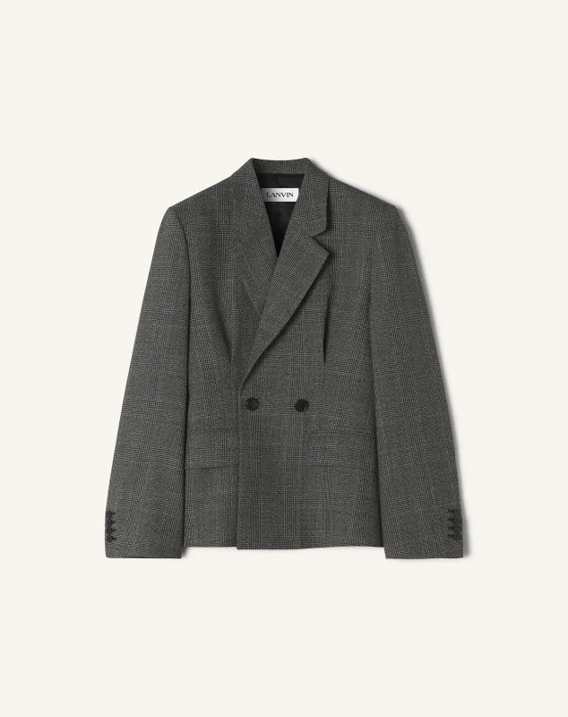 DOUBLE-BREASTED TAILORED JACKET IN PRINCE OF WALES WOOL sold by Lanvin