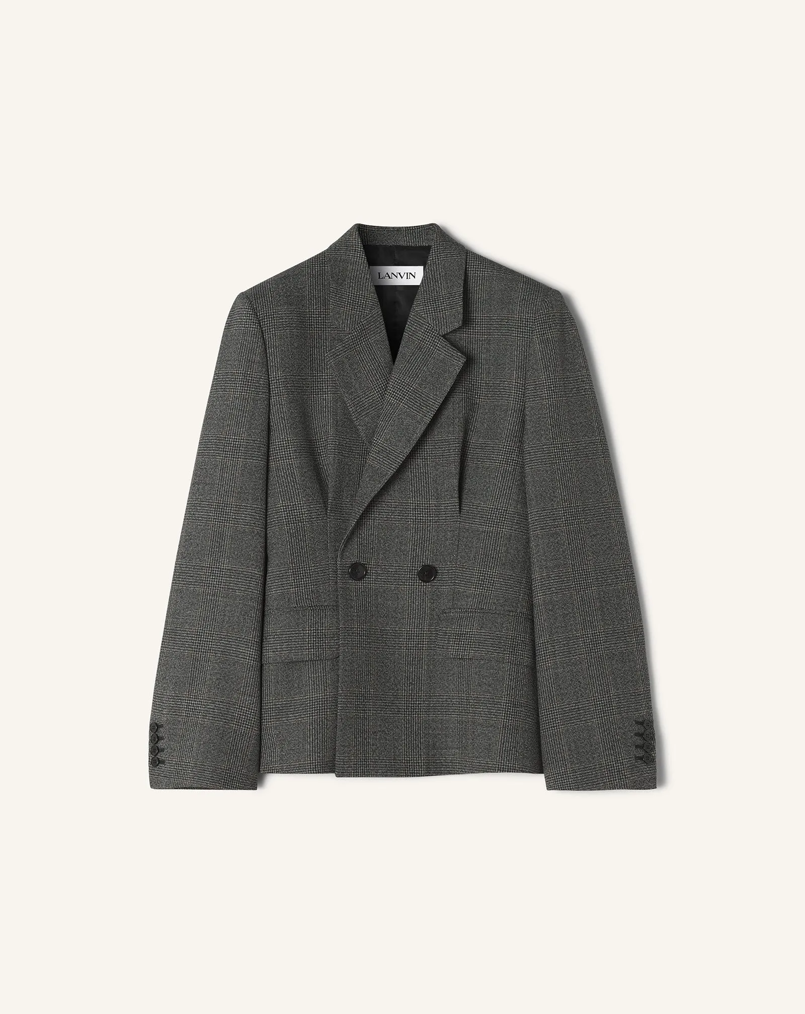 DOUBLE-BREASTED TAILORED JACKET IN PRINCE OF WALES WOOL sold by Lanvin