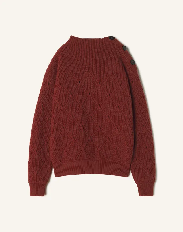 WOOL SWEATER WITH DIAMOND DETAIL made by Lanvin