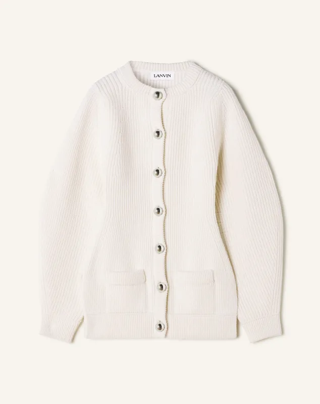 WOOL RIBBED CARDIGAN sold by Lanvin