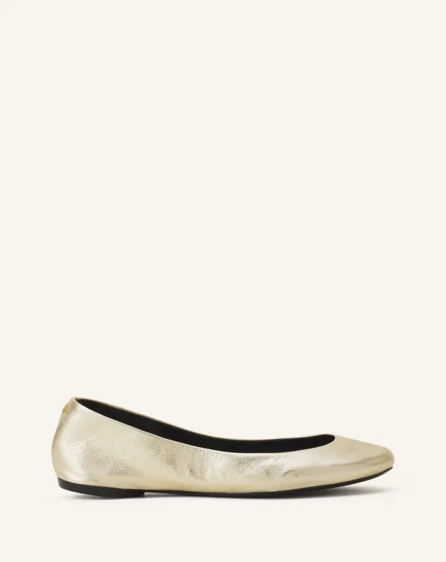 THE BALLERINA FLAT IN METALLIC LEATHER sold by Lanvin