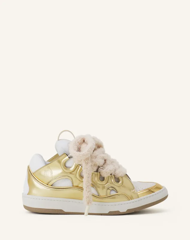 CURB SNEAKERS EN CUIR METALISÉ LACETS MAILLE sold by Lanvin