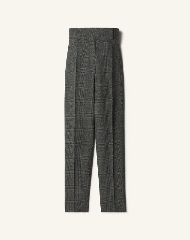 PRINCE OF WALES WOOL CIGARETTE PANTS sold by Lanvin