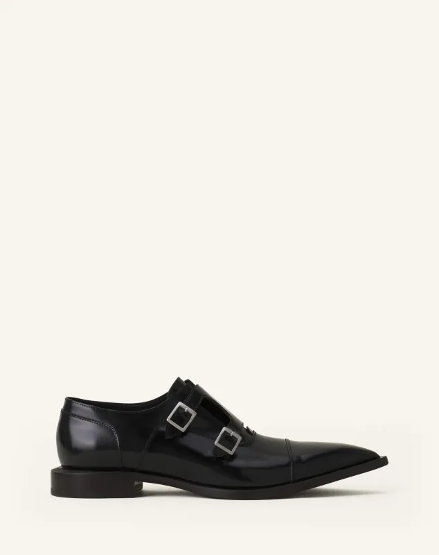 MONK SHOES IN GLOSSY LEATHER sold by Lanvin