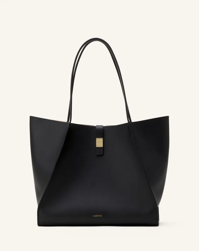 BLACK CONCERTO ARPÈGE LEATHER TOTE BAG sold by Lanvin