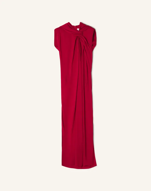 LONG KNOTTED DRESS IN SATIN made by Lanvin