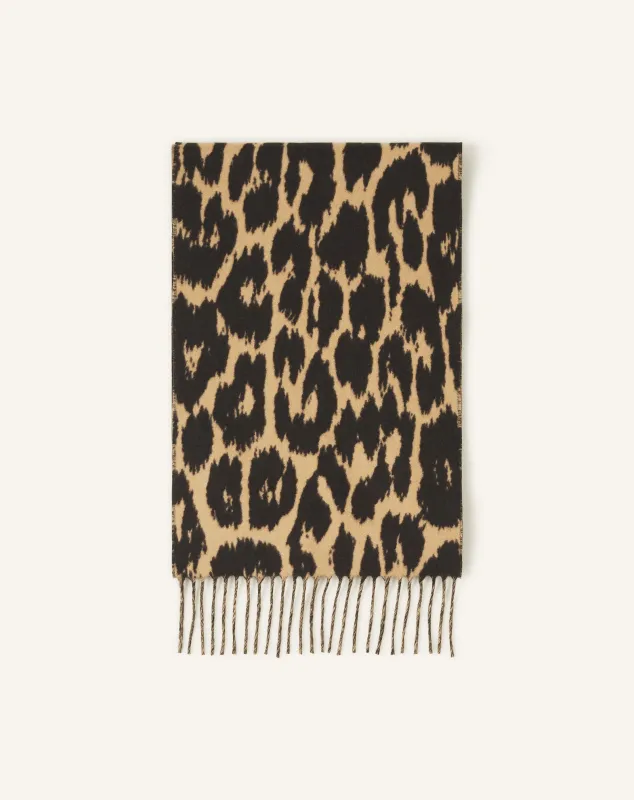 LEOPARD PRINT WOOL SCARF sold by Lanvin