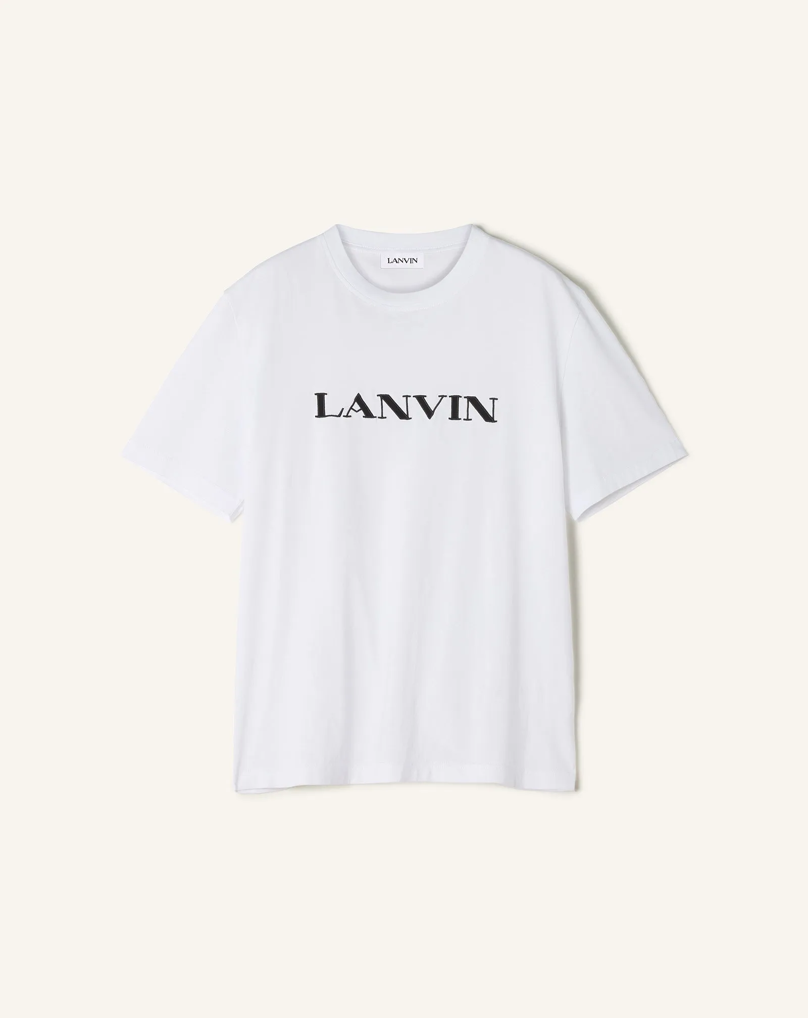 WHITE LANVIN EMBROIDERED COTTON T-SHIRT sold by Lanvin