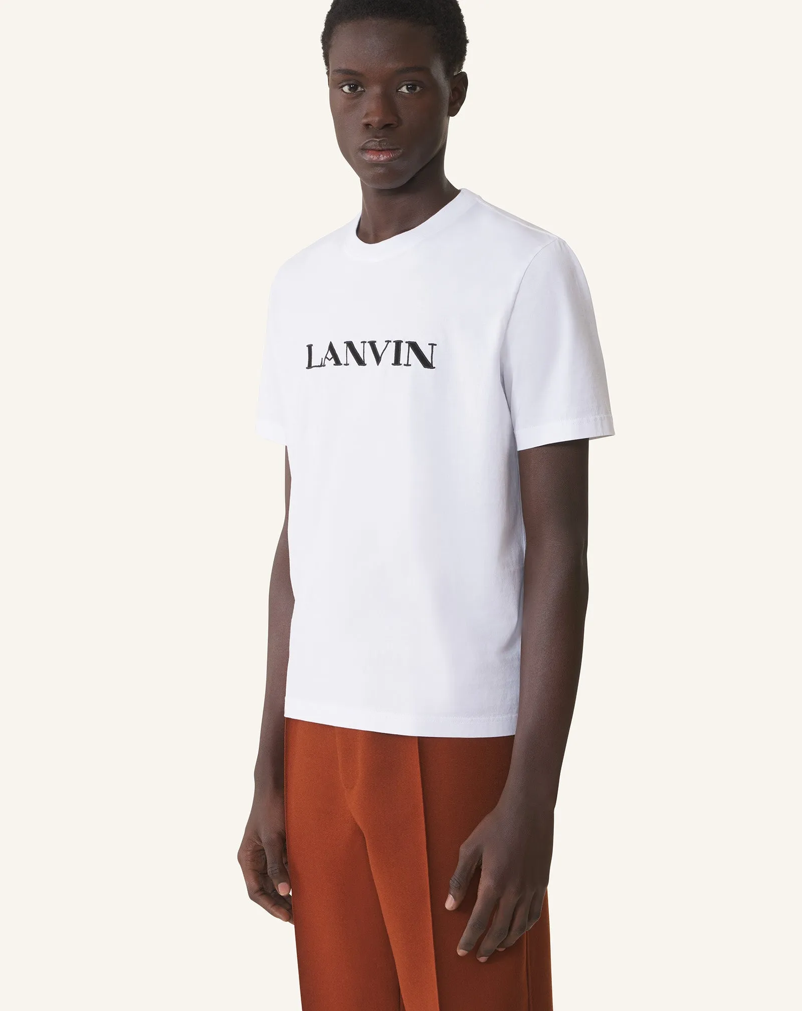 WHITE LANVIN EMBROIDERED COTTON T-SHIRT sold by Lanvin product image thumbnail 3