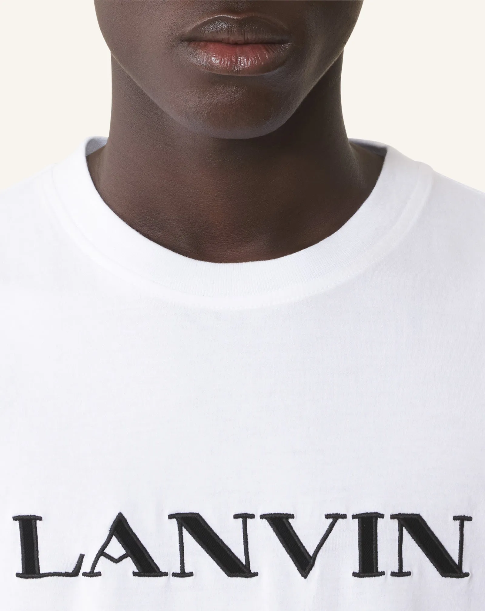 WHITE LANVIN EMBROIDERED COTTON T-SHIRT sold by Lanvin product image thumbnail 5