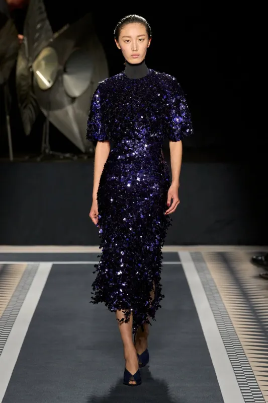CLAIR DE LUNE -EMBROIDERED MIDI DRESS sold by Lanvin