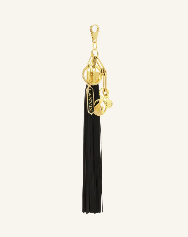 LARGE LEATHER POMPOM BAG CHARM sold by Lanvin