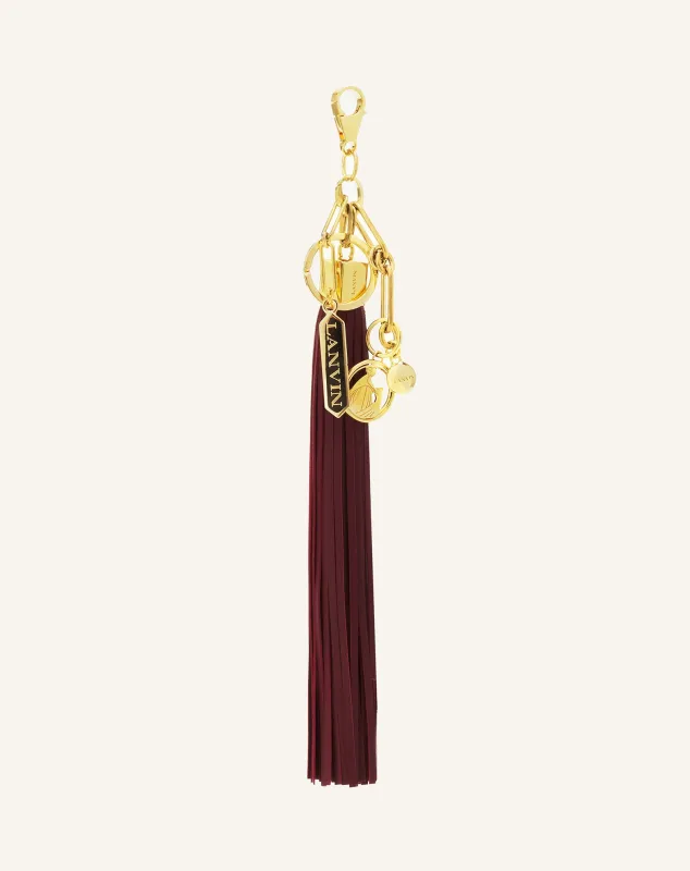 LARGE LEATHER POMPOM BAG CHARM sold by Lanvin