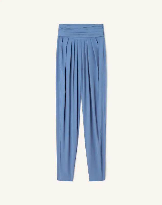 BLUE DRAPED PANTS IN CREPE DE CHINE sold by Lanvin