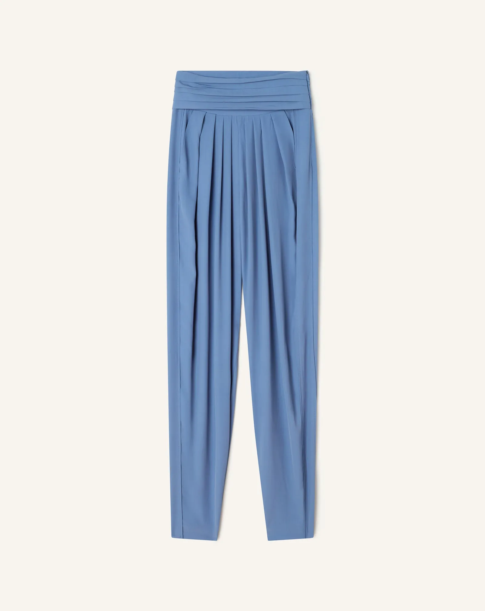 BLUE DRAPED PANTS IN CREPE DE CHINE sold by Lanvin