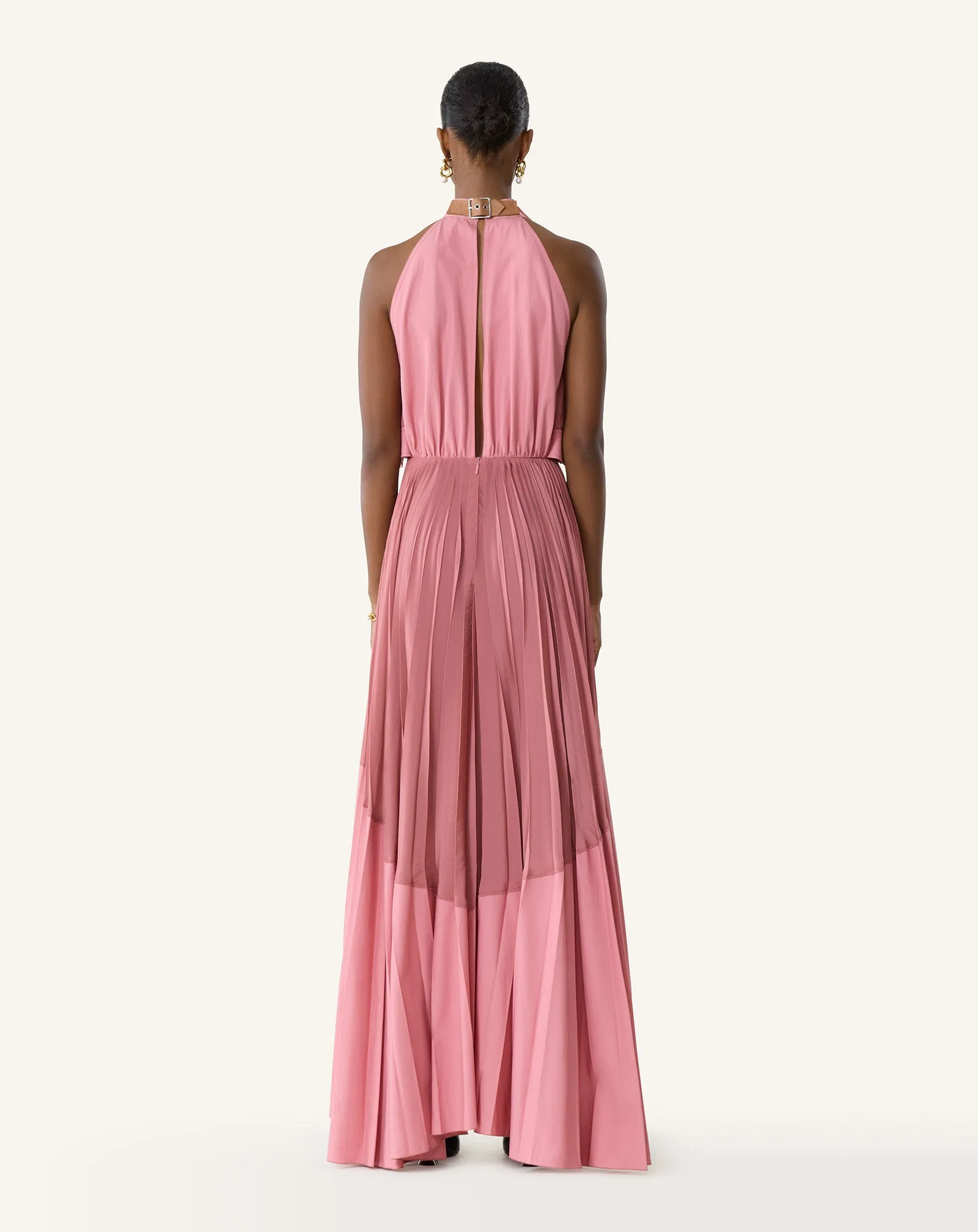 PLEATED DRESS IN CHARMEUSE AND COTTON sold by Lanvin product image thumbnail 4