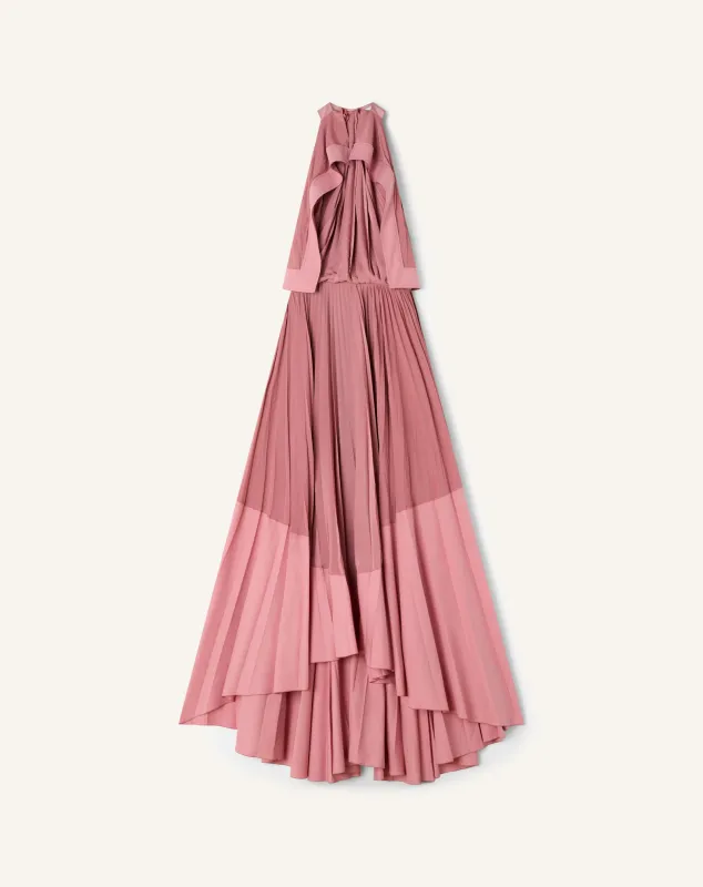 PLEATED DRESS IN CHARMEUSE AND COTTON made by Lanvin