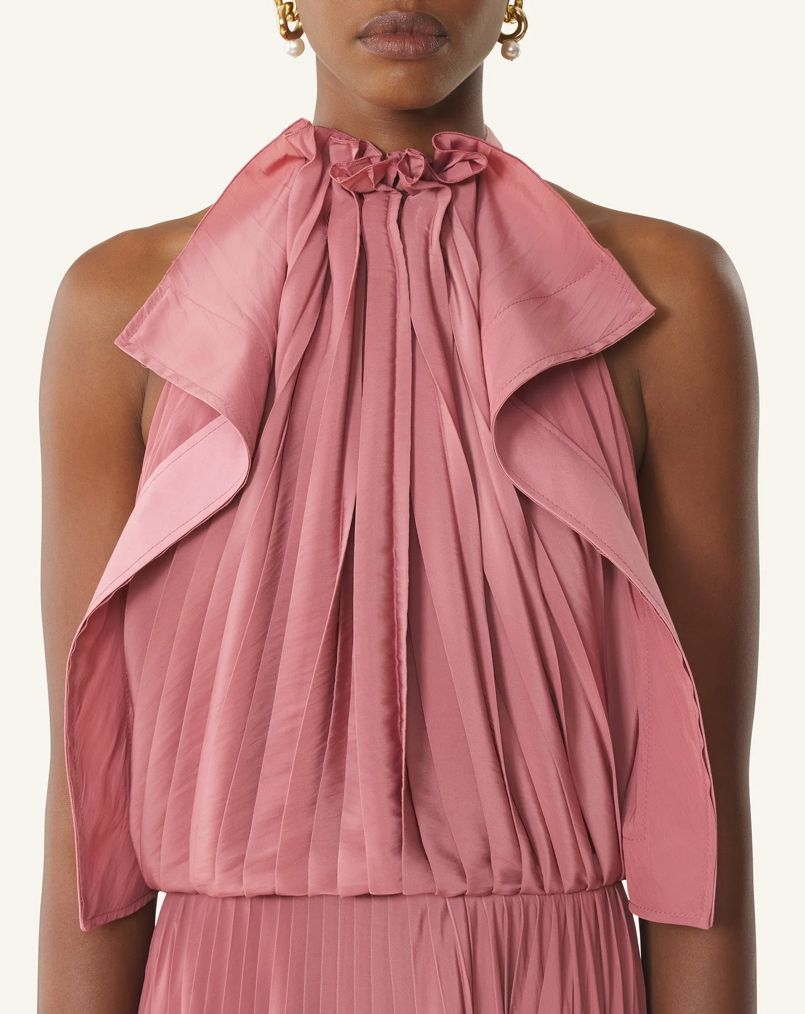 PLEATED DRESS IN CHARMEUSE AND COTTON sold by Lanvin product image thumbnail 5