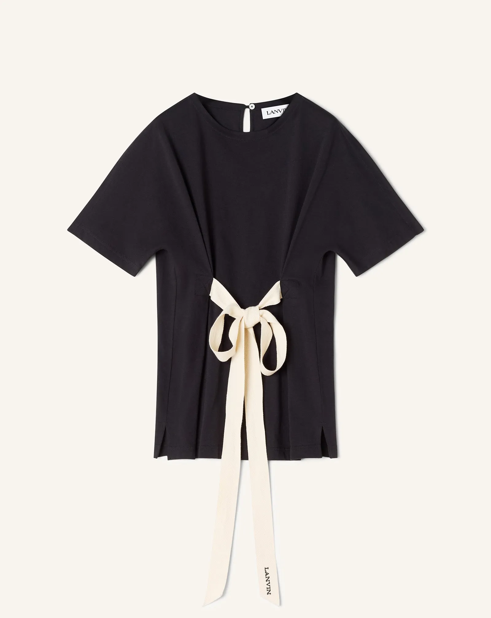 BELTED T-SHIRT IN COTTON AND SILK sold by Lanvin