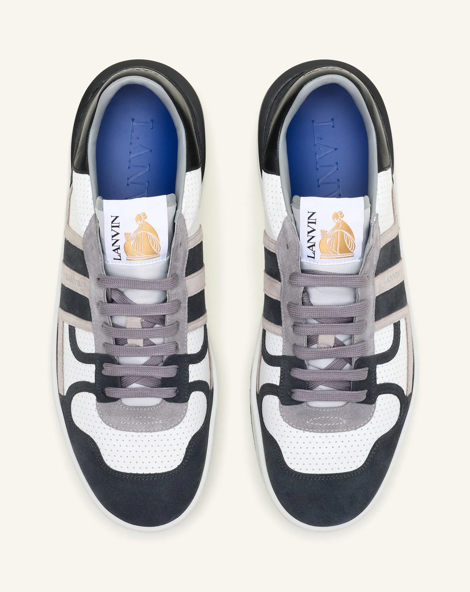 CLAY SNEAKERS IN PERFORATED LEATHER AND SUEDE sold by Lanvin product image thumbnail 4