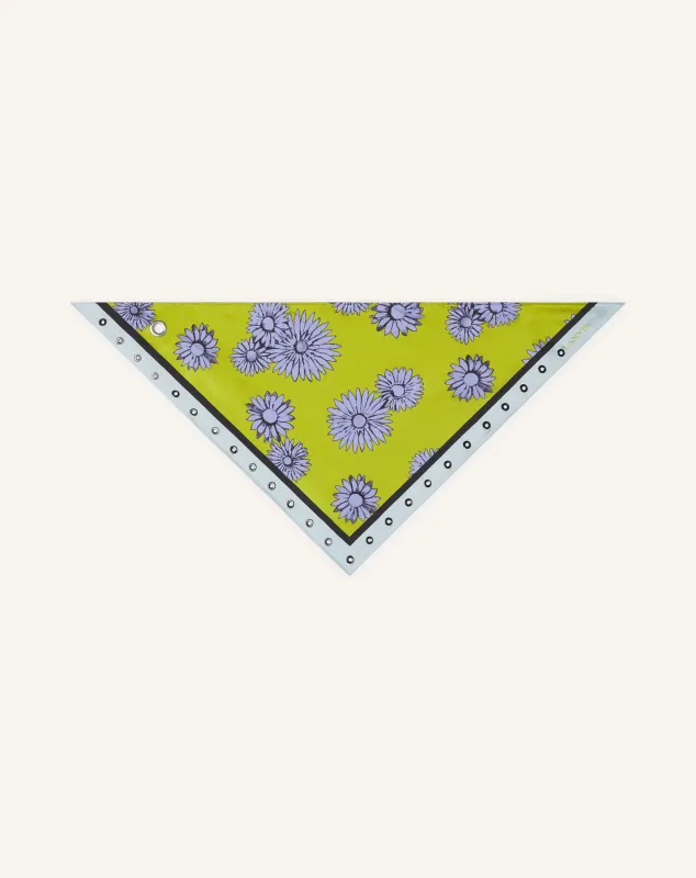 TRIANGLE SILK SCARF WITH MARGUERITE MOTIFS sold by Lanvin
