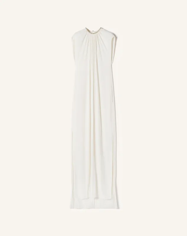 EMBROIDERED DRESS IN CHARMEUSE made by Lanvin