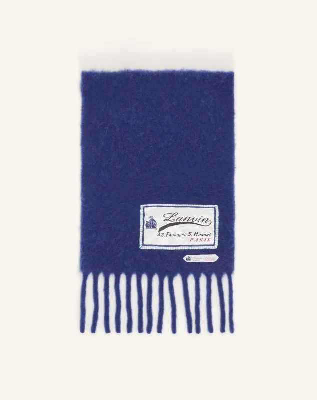 FRINGED WOOL SCARF WITH 22 FAUBOURG LABEL sold by Lanvin