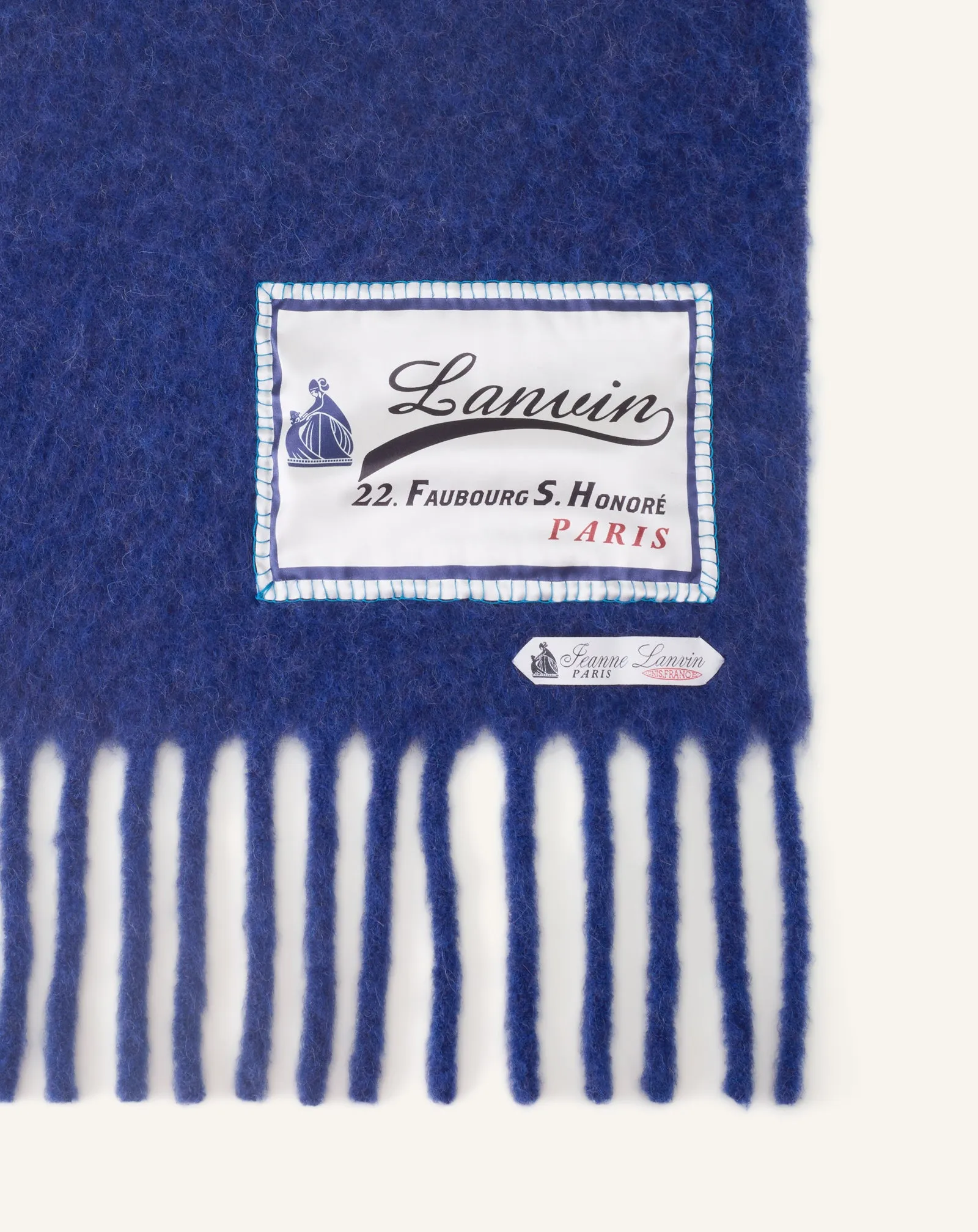 FRINGED WOOL SCARF WITH 22 FAUBOURG LABEL sold by Lanvin product image thumbnail 3