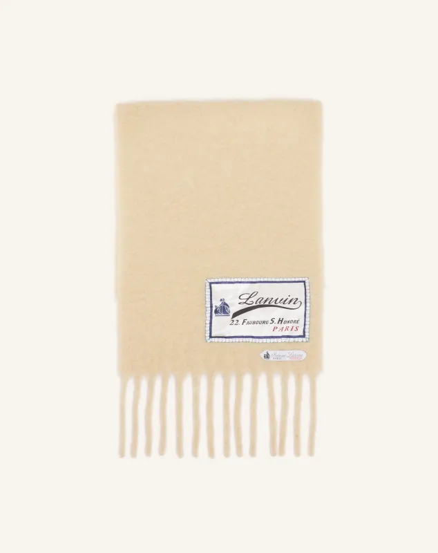 FRINGED WOOL SCARF WITH 22 FAUBOURG LABEL sold by Lanvin