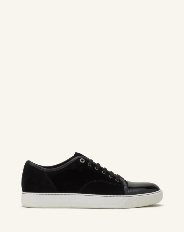 BLACK DBB1 SNEAKERS IN SUEDE AND PATENT LEATHER sold by Lanvin