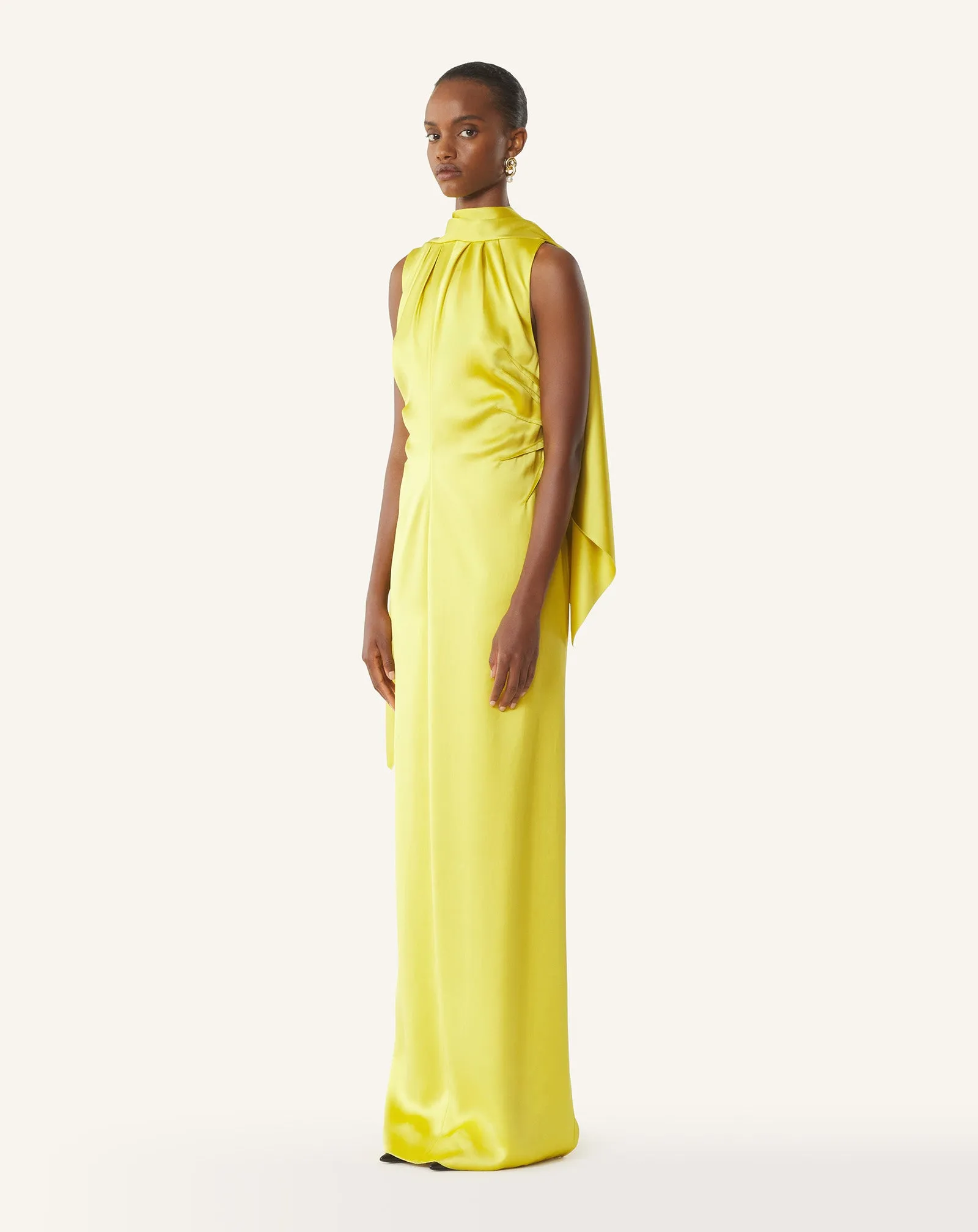 YELLOW LONG SATIN DRESS sold by Lanvin product image thumbnail 3