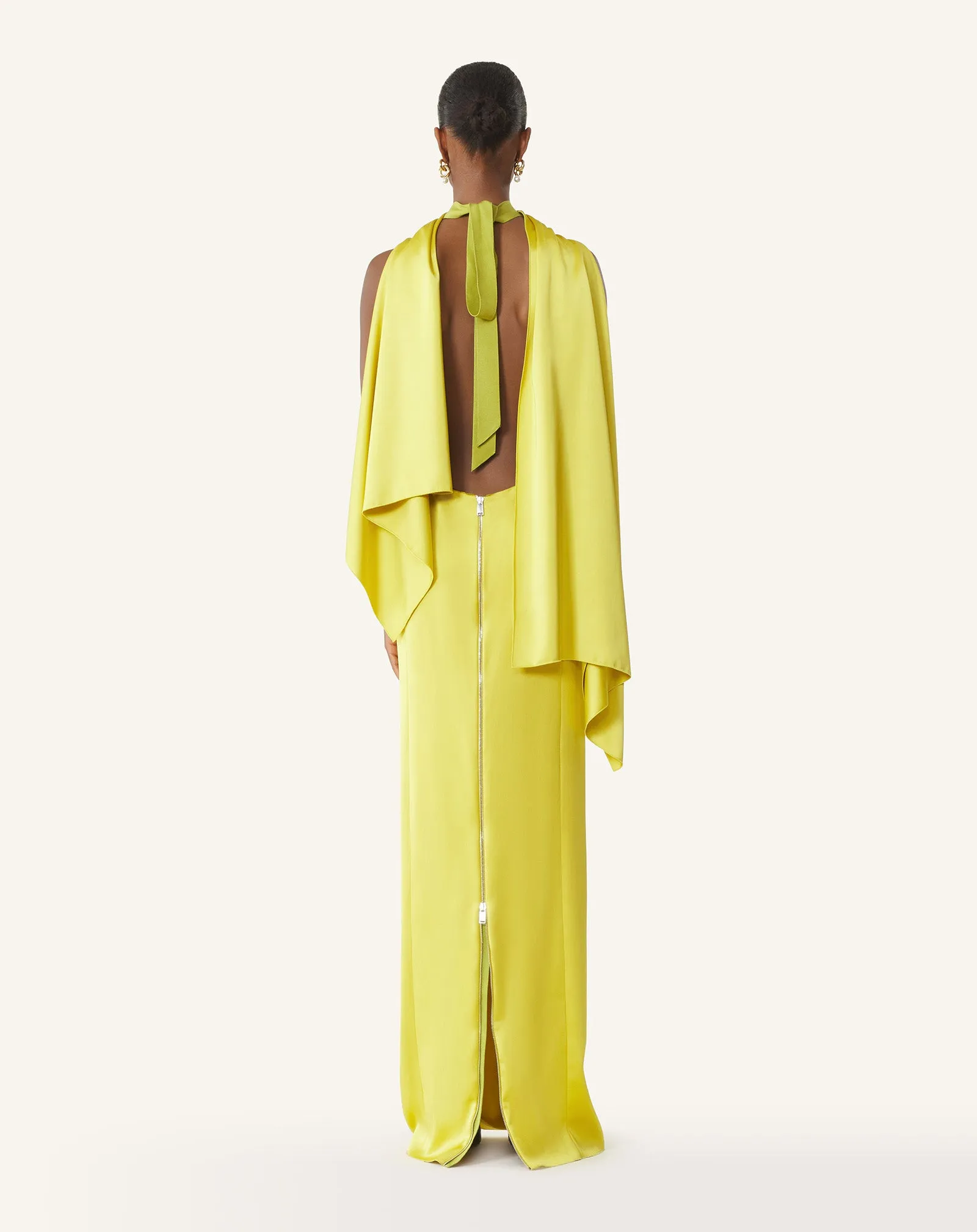 YELLOW LONG SATIN DRESS sold by Lanvin product image thumbnail 4