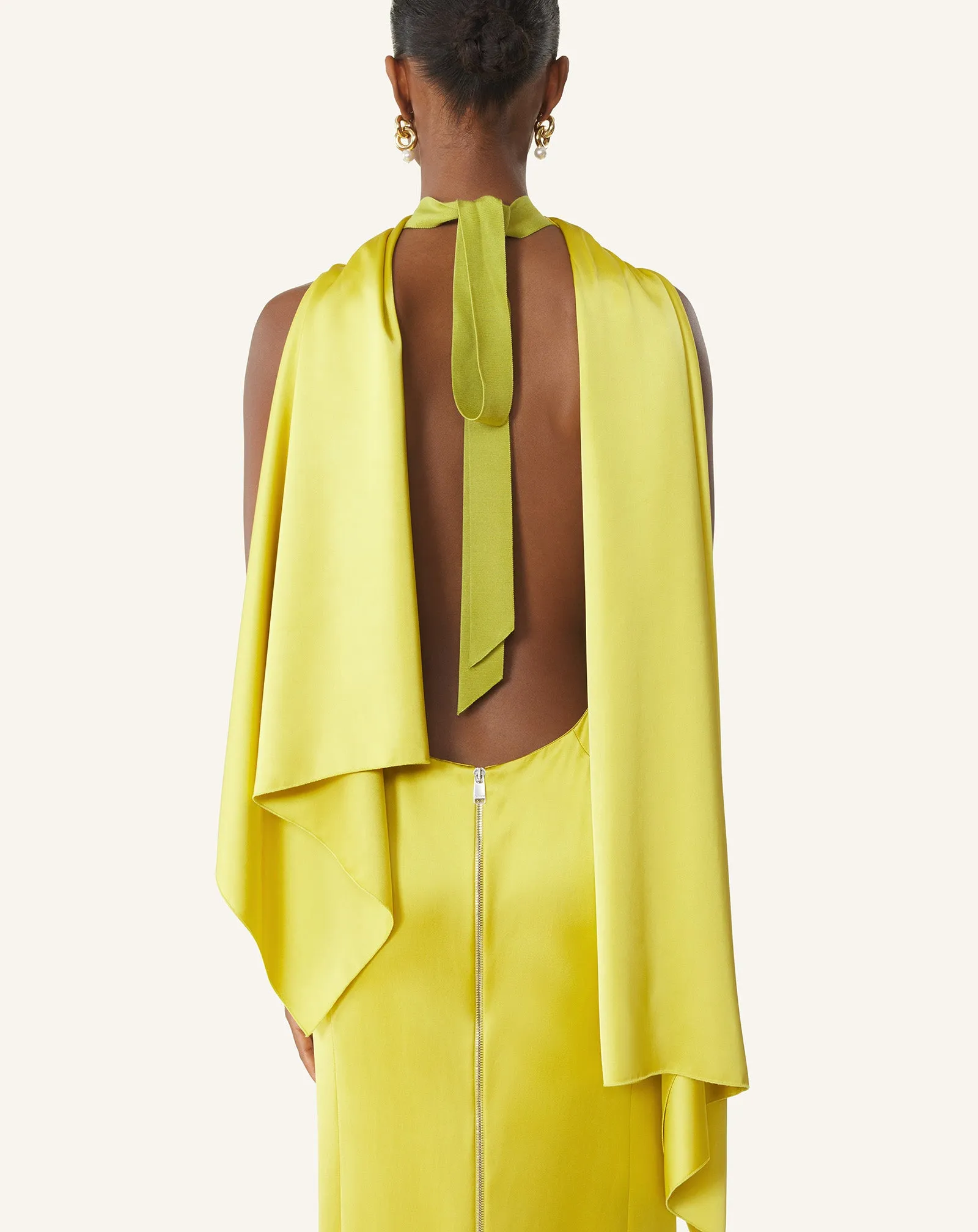 YELLOW LONG SATIN DRESS sold by Lanvin product image thumbnail 5