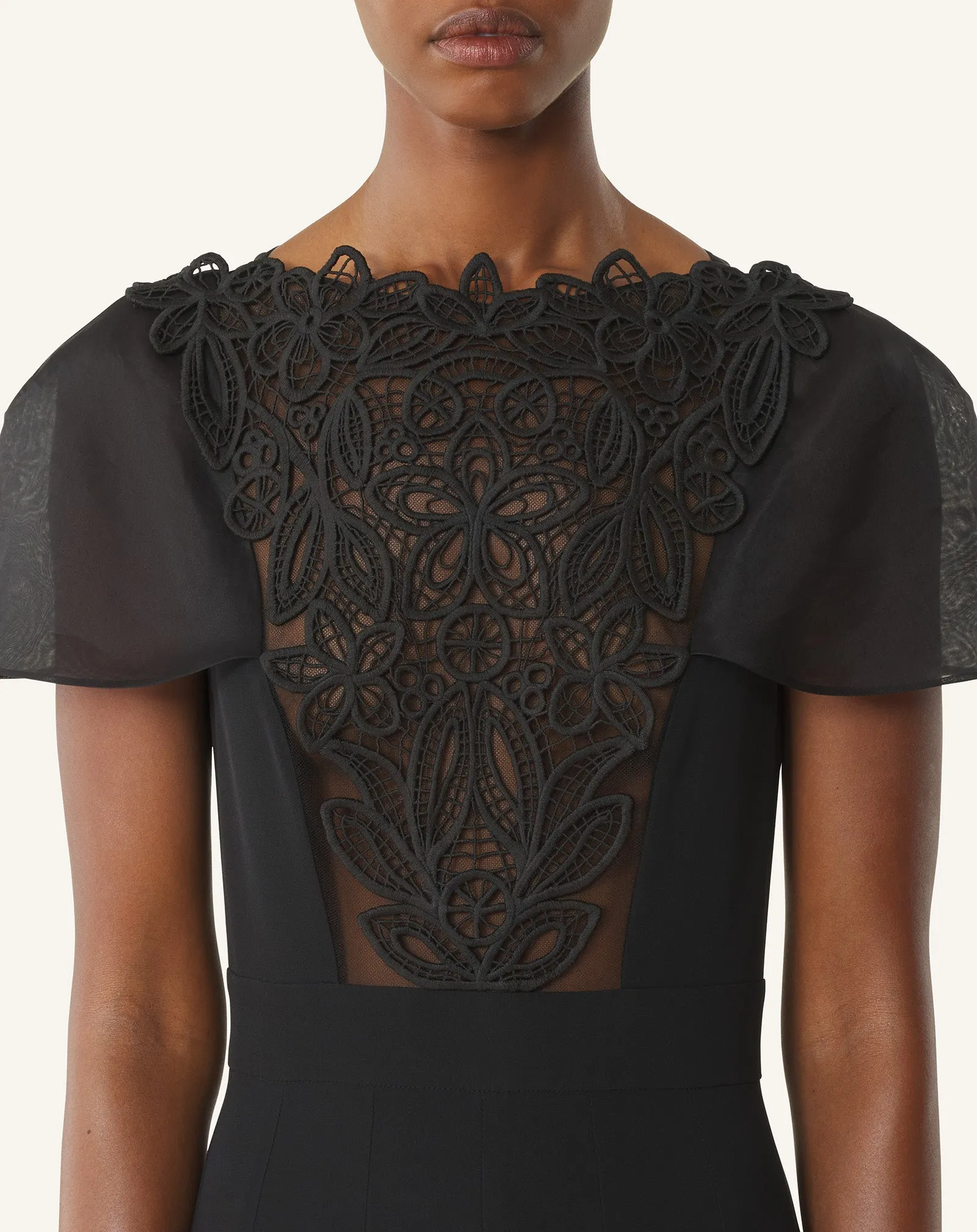 EMBROIDERED BIB DRESS IN SILK GEORGETTE sold by Lanvin product image thumbnail 5