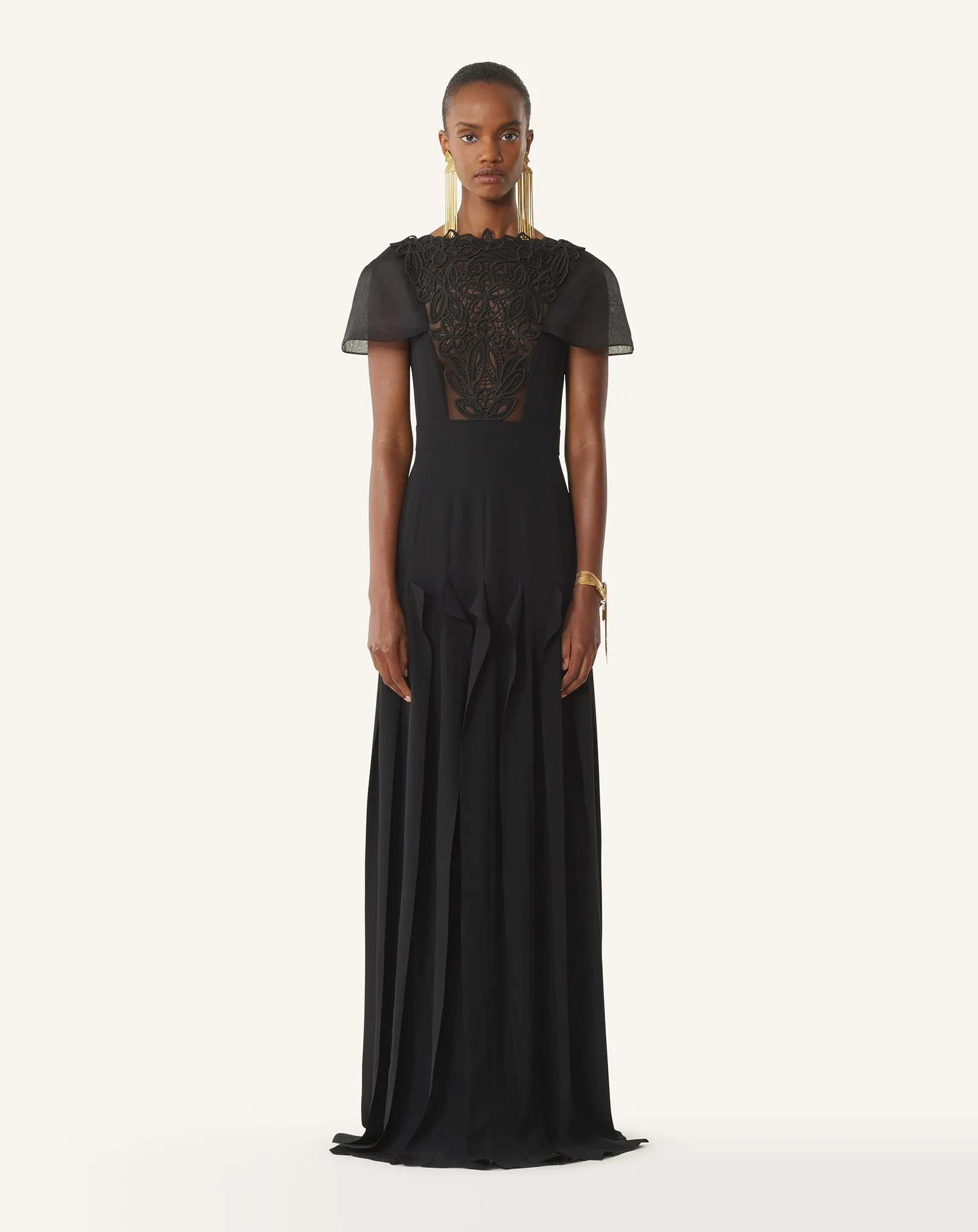 EMBROIDERED BIB DRESS IN SILK GEORGETTE sold by Lanvin product image thumbnail 2