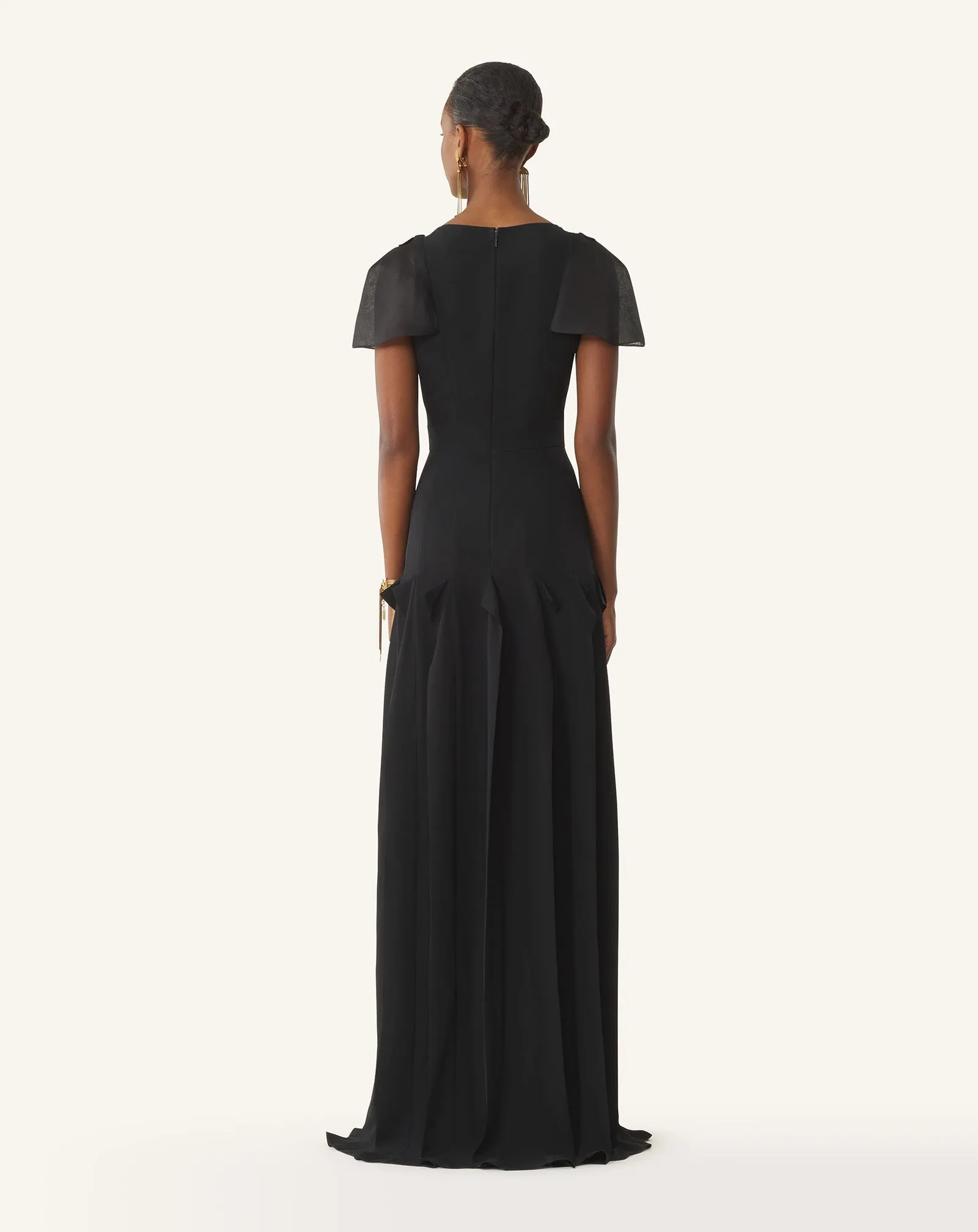 EMBROIDERED BIB DRESS IN SILK GEORGETTE sold by Lanvin product image thumbnail 4