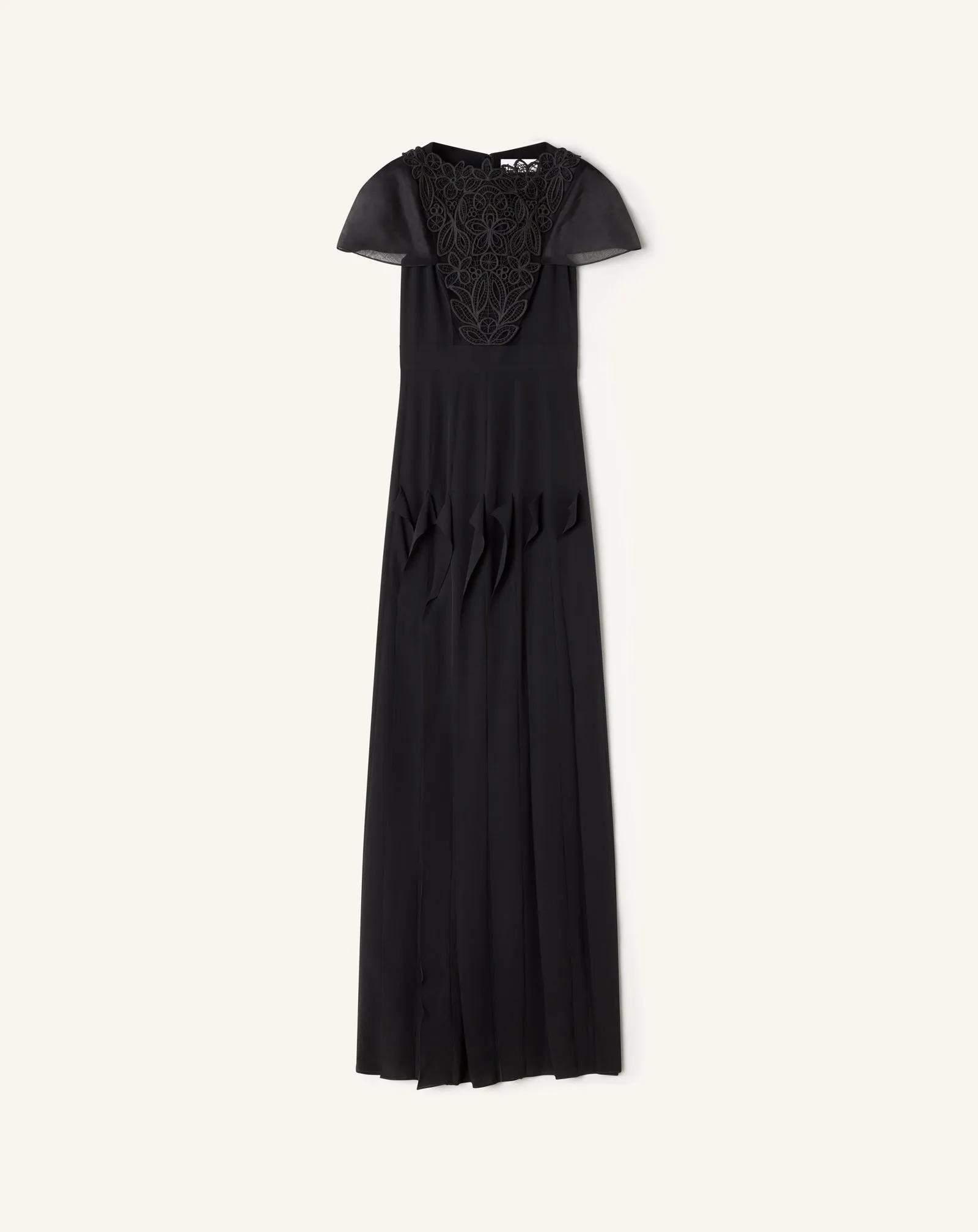 EMBROIDERED BIB DRESS IN SILK GEORGETTE sold by Lanvin