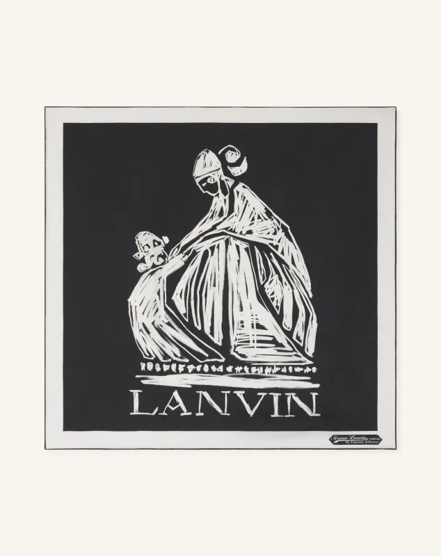 MOTHER & DAUGHTER PRINTED SILK SCARF sold by Lanvin