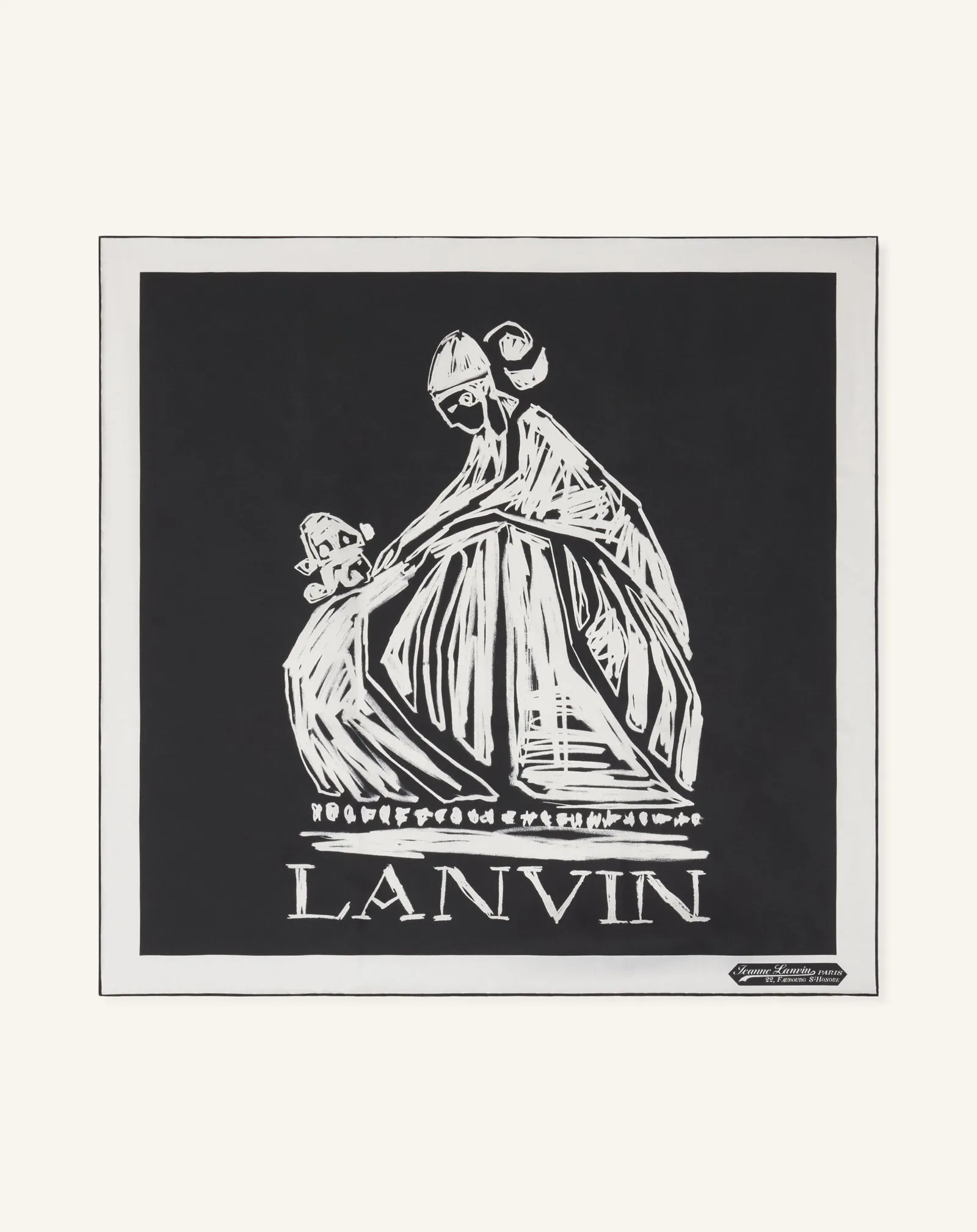 MOTHER & DAUGHTER PRINTED SILK SCARF sold by Lanvin