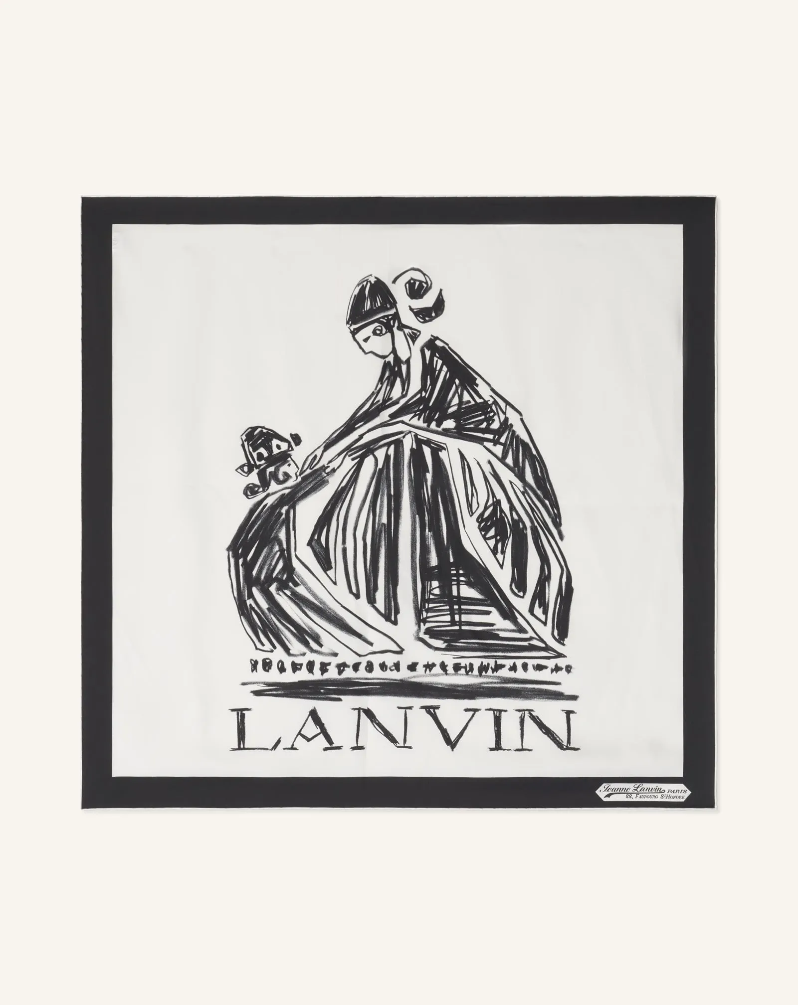 MOTHER & DAUGHTER PRINTED SILK SCARF sold by Lanvin