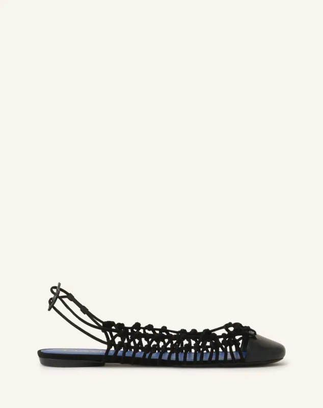 KNITLINE SLINGBACK BALLERINA IN LEATHER made by Lanvin